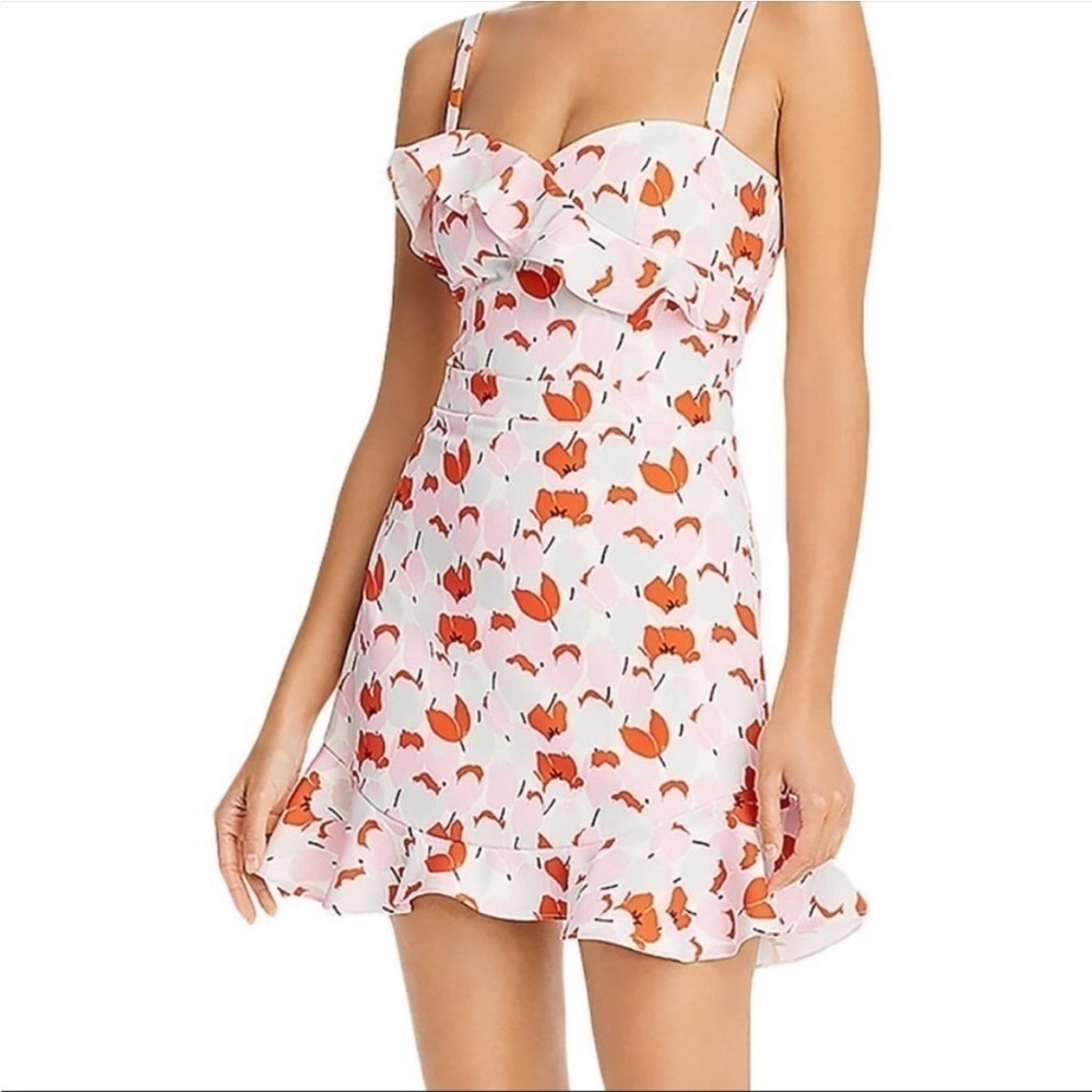 Black Halo Zalda Ruffled Floral Mini Dress - Picture 11 of 11